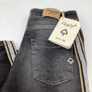Maryley Womens Made in Italy Jeans Black Size 10 NWT‎
